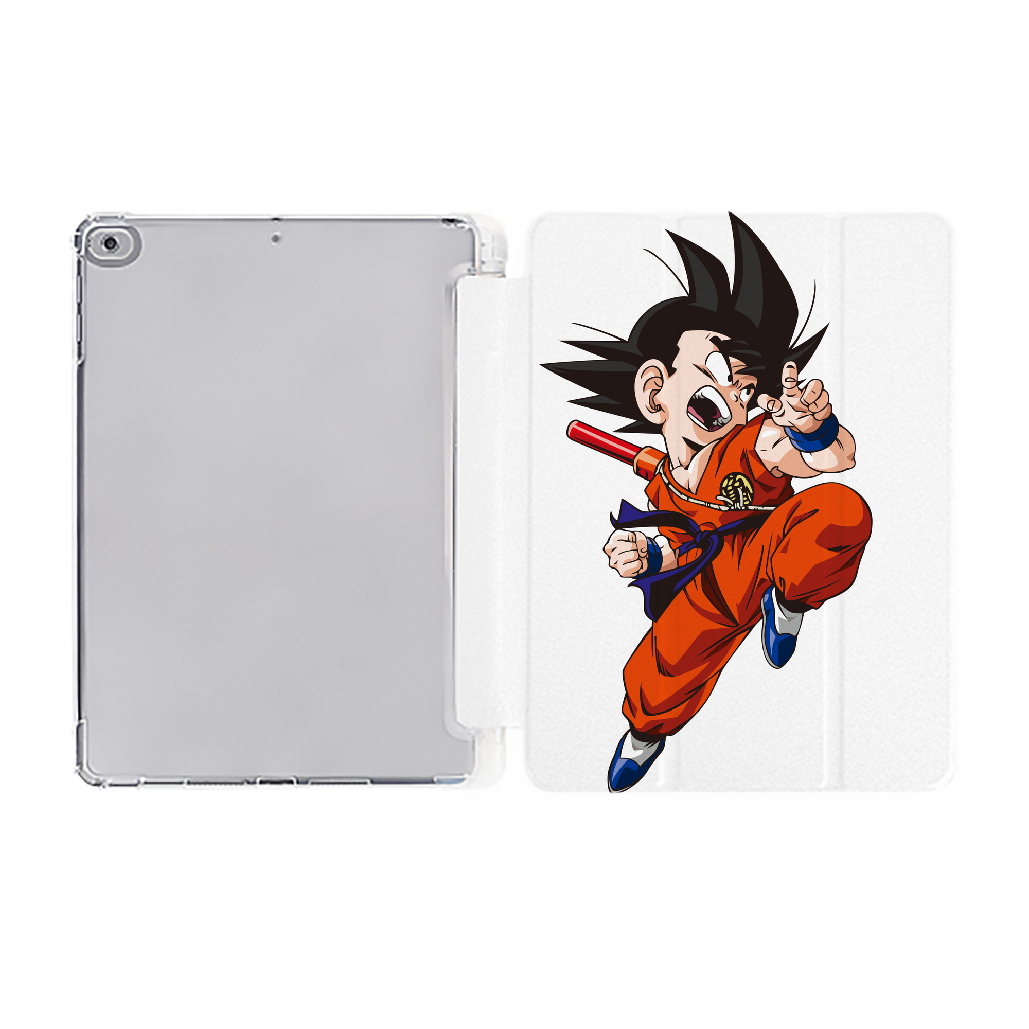 （画像用） ドラゴンボール 孫悟空（そん ごくう）Son Goku カカロット DRAGON BALL Kakarotto IPad ケース ペン収納付き 三つ折りスタンド PUレザー×シリコン 対応機種9.5/10.5/10.9インチ